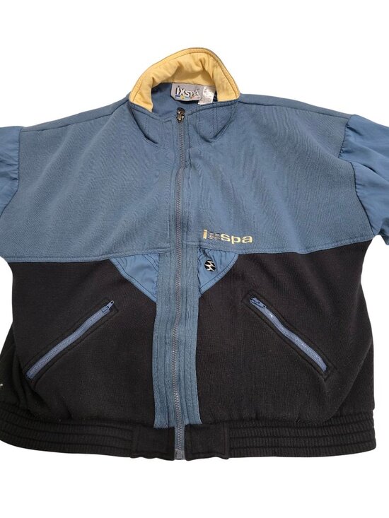 Vintage Ixspa Blue & Black Full Zip Jacket Lion Embroidery Mens Size L - Picture 2 of 12